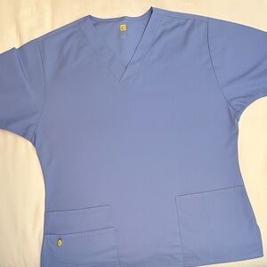 Wink Blue V-Neck Scrub Top